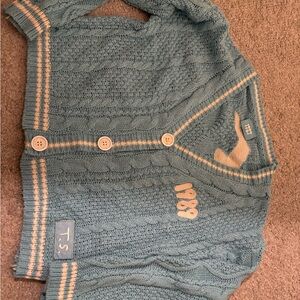 Taylor Swift Blue and Cream 1989 Cardigan